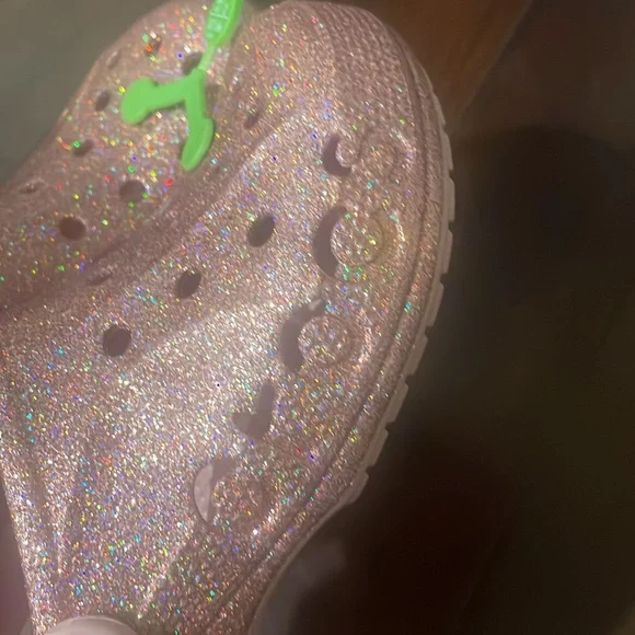 Brand new girls crocs pink glitter women’s 7 - Picture 4 of 10